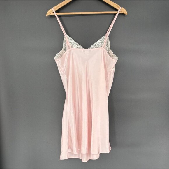Morgan Taylor Intimates Women's Lace Trim Chemise Nightgown M Petal Pink - Picture 3 of 9